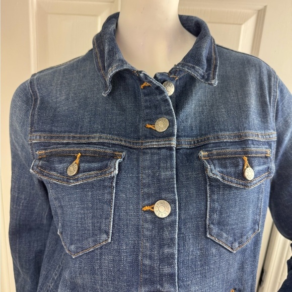 J. Crew Jean Jacket Women Small 02661 Short Washed Blue Denim Stretch Size - Picture 4 of 12
